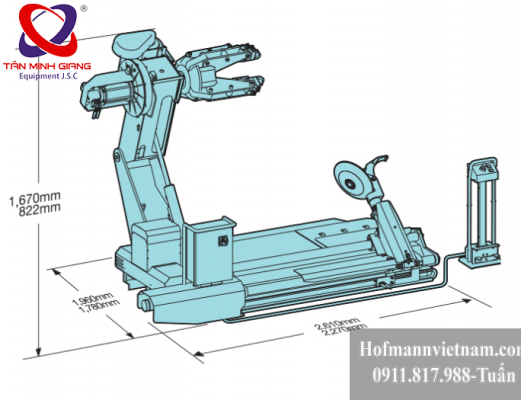 bản vẽ máy ra vào lốp xe tải HT-56H