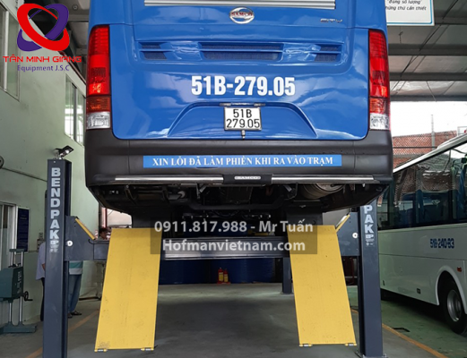 Cầu 4 trụ bendpak thử tải xe bus